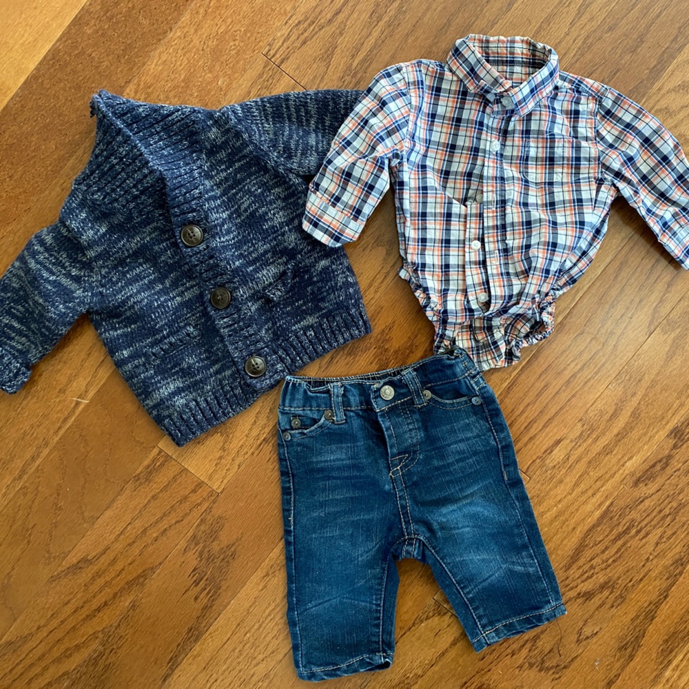 0-3 month Janie and Jack and 7 for All Mankind outfit